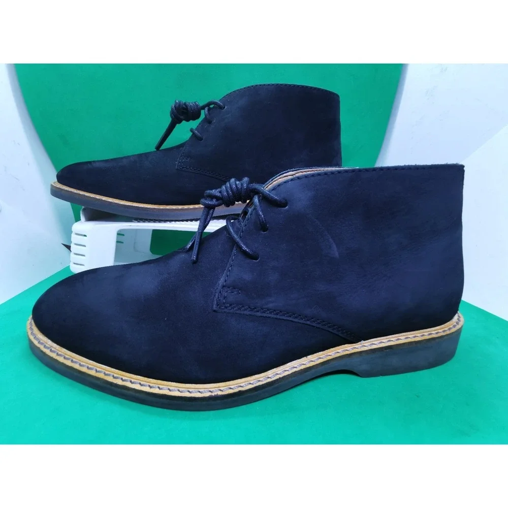 Clarks Men's Kenley Chukka Ankle Black Suede Leather Boots Men 7.5 M